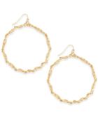 Thalia Sodi Gold-tone Twist Drop Hoop Earrings, Created For Macy's
