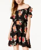 My Michelle Juniors' Printed Off-the-shoulder Dress