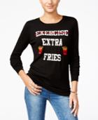 Ultra Flirt Juniors' Extra Fries Graphic Sweater