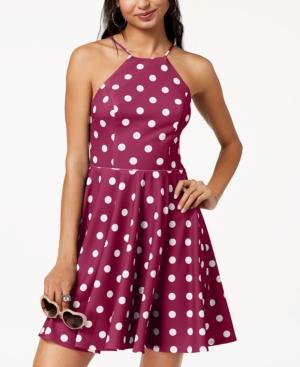 City Studios Juniors' Polka Dot Fit & Flare Dress