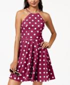 City Studios Juniors' Polka Dot Fit & Flare Dress