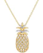 Diamond Pineapple Pendant Necklace (1/4 Ct. T.w.) In 14k Gold Over Silver