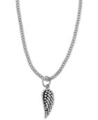 King Baby Cubic Zirconia Pave Wing 18 Pendant Necklace In Sterling Silver