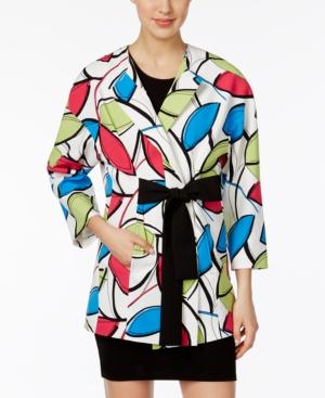 Nine West Printed Wrap Topper Jacket