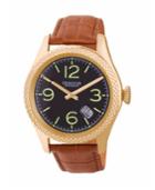Heritor Automatic Barnes Gold & Brown Leather Watches 44mm