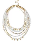 M. Haskell For Inc Gold-tone White Beaded Layer Necklace, Only At Macy's