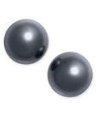 Charter Club Silver-tone Gray Imitation Pearl (14mm) Stud Earrings, Only At Macy's