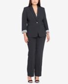 Tahari Asl Plus Size Contrast-cuff Pantsuit