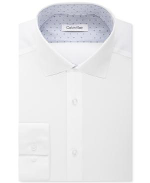 Calvin Klein Steel Men's Non-iron Slim-fit Performance White Dress Shirt