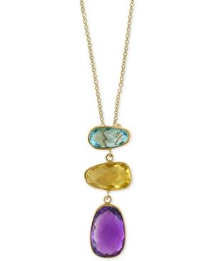 Effy Multi-gemstone (6-1/4 Ct. T.w.) Pendant Necklace In 14k Gold