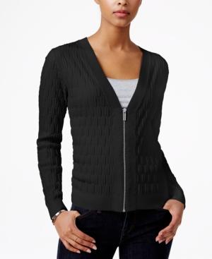 Armani Exchange Textured Zip-front Cardigan, A Macy's Exclusive