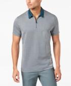 Alfani Men's Two-tone Quarter-zip Polo, Created For Macy's