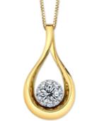 Diamond Halo Teardrop 18 Pendant Necklace (1 Ct. T.w.) In 14k Gold & White Gold