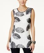 Vince Camuto Sleeveless Embroidered Shell