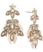 Givenchy Gold-tone Crystal Cluster Drop Earrings