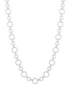 Charter Club Silver-tone Geometric Link Long Chain Necklace