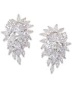 Nina Silver-tone Crystal Cluster Drop Earrings