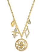 Charter Club Gold-tone Crystal Charm Pendant Necklace, 32 + 2 Extender, Created For Macy's
