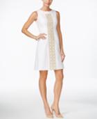 Charter Club Empire-waist Metallic-trim Dress, Only At Macy's