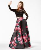 B Darlin Juniors' Lace Printed-skirt 2-pc. Gown, A Macy's Exclusive Style