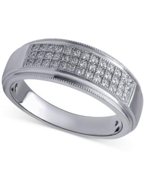 Beautiful Beginnings Men's Diamond Wedding Band (1/5 Ct. T.w.) In Sterling Silver