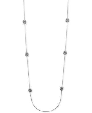 Anne Klein Silver-tone Crystal Cluster Illusion Necklace