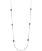 Anne Klein Silver-tone Crystal Cluster Illusion Necklace