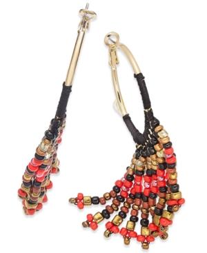 Thalia Sodi Gold-tone Multi-beaded Fringe Hoop Earrings, Only At Macy's