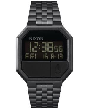 Nixon Men's Re-run Digital Black Stainless Steel Bracelet Watch 39mm A158-001-00