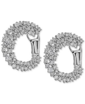 Diamond Cluster Hoop Earrings (1-5/8 Ct. T.w.) In 14k White Gold