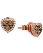 Le Vian Chocolatier Chocolate And White Diamond Earrings (1/2 Ct. T.w.) In 14k Rose Gold