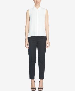 Cece Sleeveless Collared Top