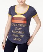 Belle Du Jour Juniors' California Graphic Ringer T-shirt