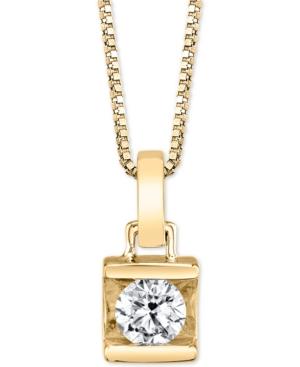 Diamond (1/4 Ct. T.w.) Square-set 18 Pendant Necklace