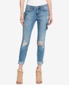 Jessica Simpson Juniors' Forever Ripped Embellished Skinny Jeans