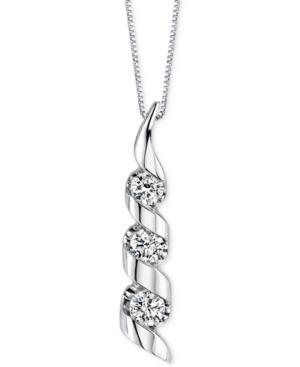 Sirena Diamond Swirled Pendant Necklace (1/8 Ct. T.w.) In 14k White Gold