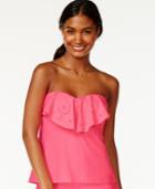 Hula Honey Flounce Bandeau Tankini Top Women's Swimsuit