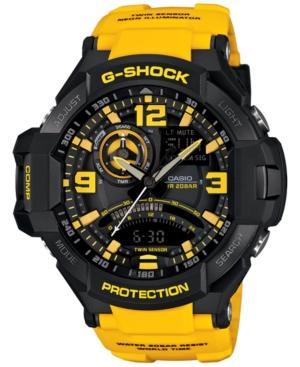 G-shock Men's Analog-digital Yellow Resin Strap Watch 51x52mm Ga1000-9b