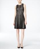 Calvin Klein Sleeveless Mesh Fit & Flare Dress