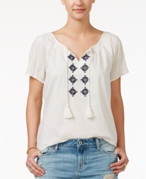 Tommy Hilfiger Embellished Peasant Top