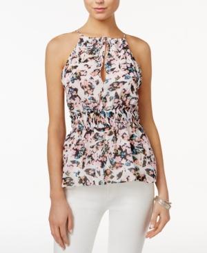 Guess Perla Floral-print Smocked Top