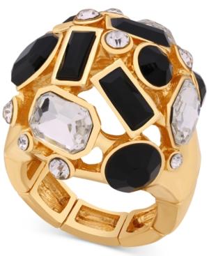 Guess Gold-tone Multi-stone Stretch Statement Ring
