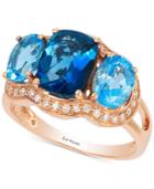 Le Vian Blue Topaz (3-9/10 Ct. T.w.) & Diamonds (1/5 Ct. T.w.) Ring In 14k Rose Gold