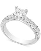 Diamond Princess Engagement Ring (1-1/2 Ct. T.w.) In 14k White Gold