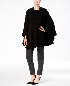 Cejon Cowl-neck Ruffle-trimmed Poncho