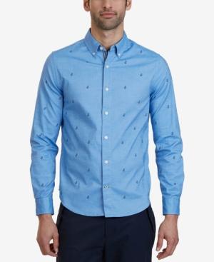 Nautica Men's Slim-fit Anchor-print Stretch Button-down Shirt, A Macy's Exclusive Style