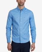 Nautica Men's Slim-fit Anchor-print Stretch Button-down Shirt, A Macy's Exclusive Style