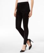 Ny Collection Petite Faux-suede Ponte Leggings