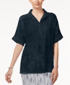 Alfani Petite Jacquard Shirt, Only At Macy's