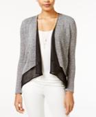 Bar Iii Mixed-media Draped Cardigan, Only At Macy's